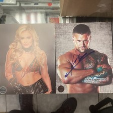 Lot of 2 WWE Scarlett Bordeaux and Karrion Kross Autographed 8x10 Photos WWF