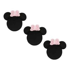 Disney Minnie Mouse Black Plush with Pink Bow 3 Piece Wall D cor