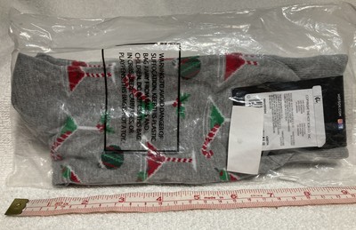 Hot Sox Men's Christmas Cocktails  Grey Heather Socks, Shoe Size 6-12, 1 Pair
