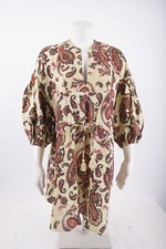 Zara Womens Cotton Paisley Mini Dress Oversized M Multi-Color 6895/031 NWT