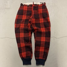 Vintage Woolrich Mens Red  Black Buffalo Plaid Wool Hunting Winter Pants 30x27