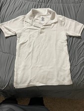 Chaps Boys White Polo Shirt Approved School Wear Youth Large 14/16 Short Sleeve