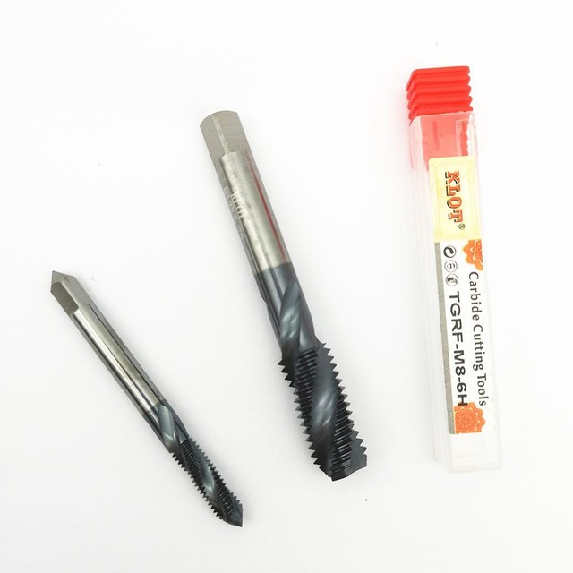 KLOT HRC55 ALTIN Coated Solid Carbide Plug Tap M3M12 Spiral Flute