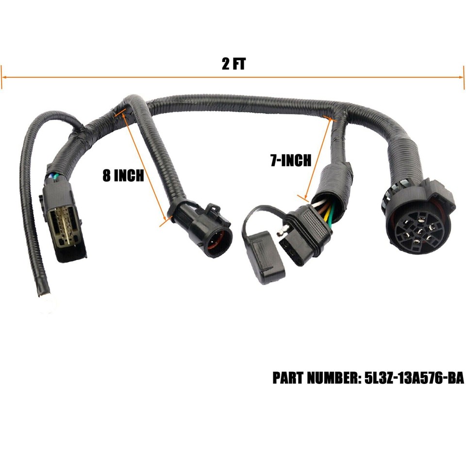 Trailer Tow Hitch 7 Pin Connector Wiring Harness Wire for 20052008
