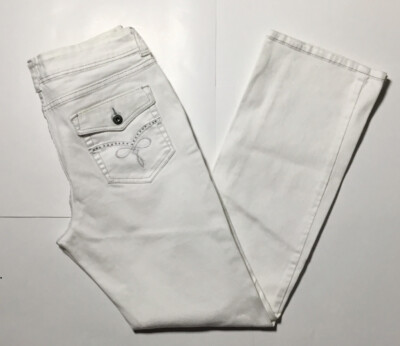 Jordache Women's Jeans Bootcut White In Excellent Condition W32
