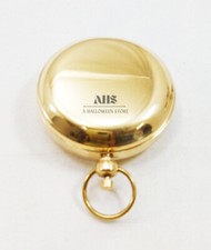 Vintage Navigational Maritime Brass Push Button Pocket Compass