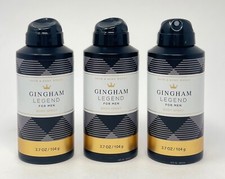 3 NEW BATH  BODY WORKS GINGHAM LEGEND FOR MEN ALL OVER SPRAY COLOGNE CAN 3.7 OZ