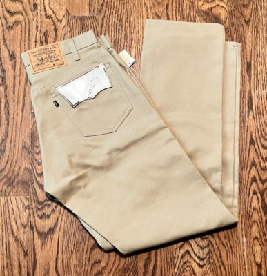 Vintage Levi's 505 Jeans Beige WPL 423 Black Tab 33x30 Deadstock NWT Made In USA