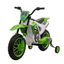 12V Electric Kids Ride On Dirt Bike Motorcycle Toy with Training Wheels Green
