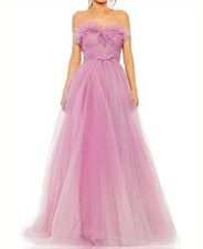 Mac Duggal Strapless Glitter Tulle Ballgown Size 4