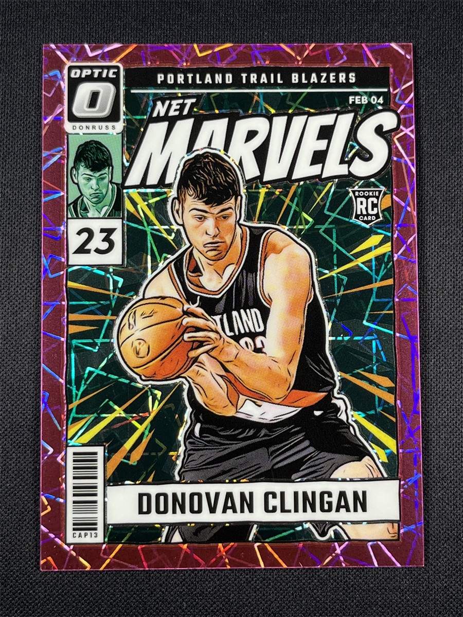 2024-25 Donruss Optic Donovan Clingan #11 Net Marvels RC Pink Velocity Prizm /79