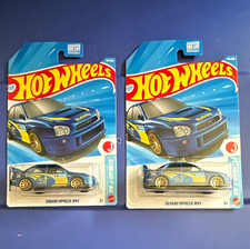 Hot Wheels Subaru Impreza WRX Blue/Yellow 1:64 Lot (2) Unopened