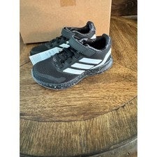 Adidas Runfalcon 5 EL C Kids Running Shoes Black White JR5833 Size 11K New