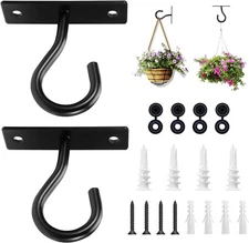 3 Pack White Ceiling Hooks for Hanging Plants Indoor Metal Plant Hangers Bracket