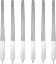 6Pcs Diamond Deb Nail File Metal Nail File with Sharp Pointed Tip Stainless
