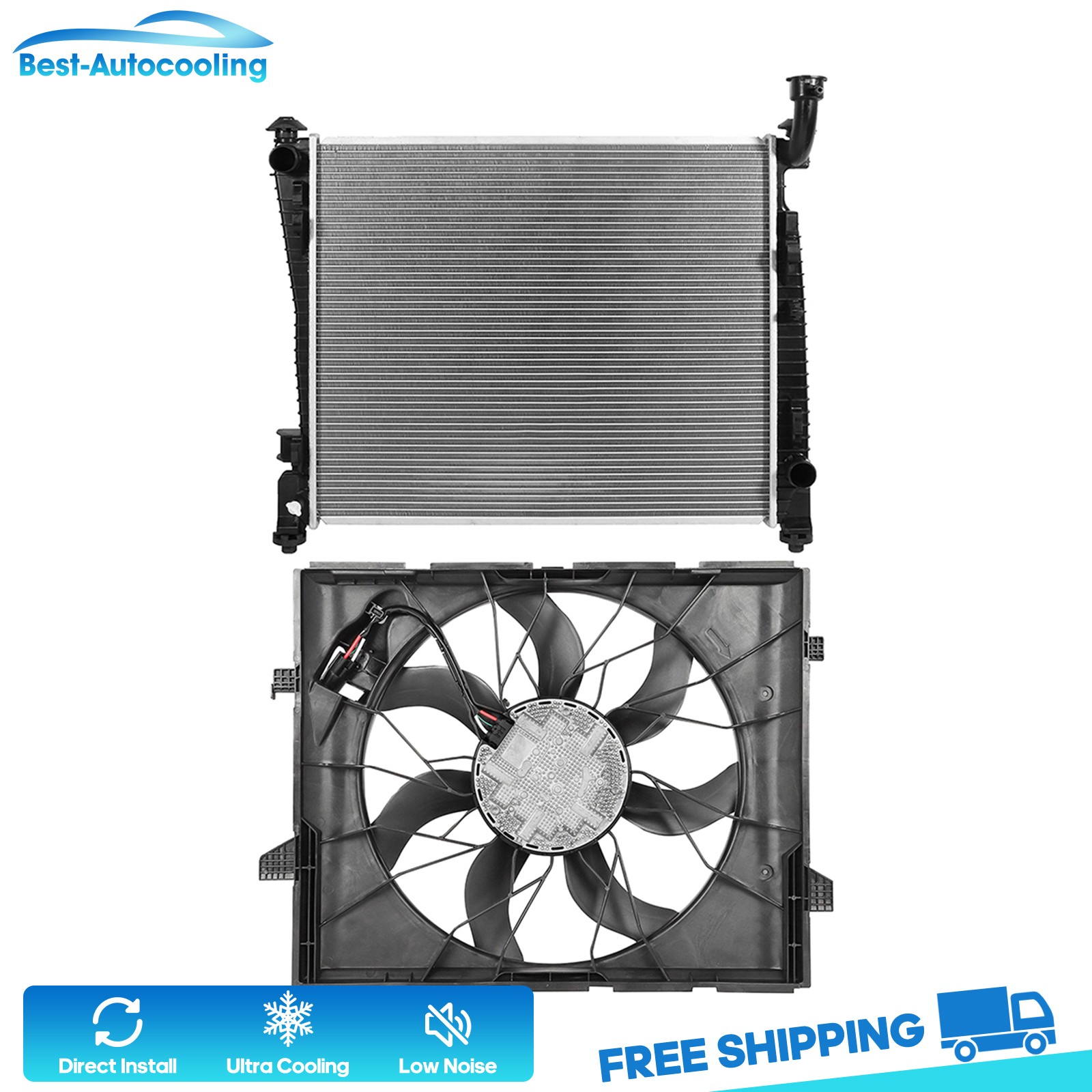 Aluminum Radiator and Cooling Fan For 2014-20 Dodge Durango Jeep Grand Cherokee
