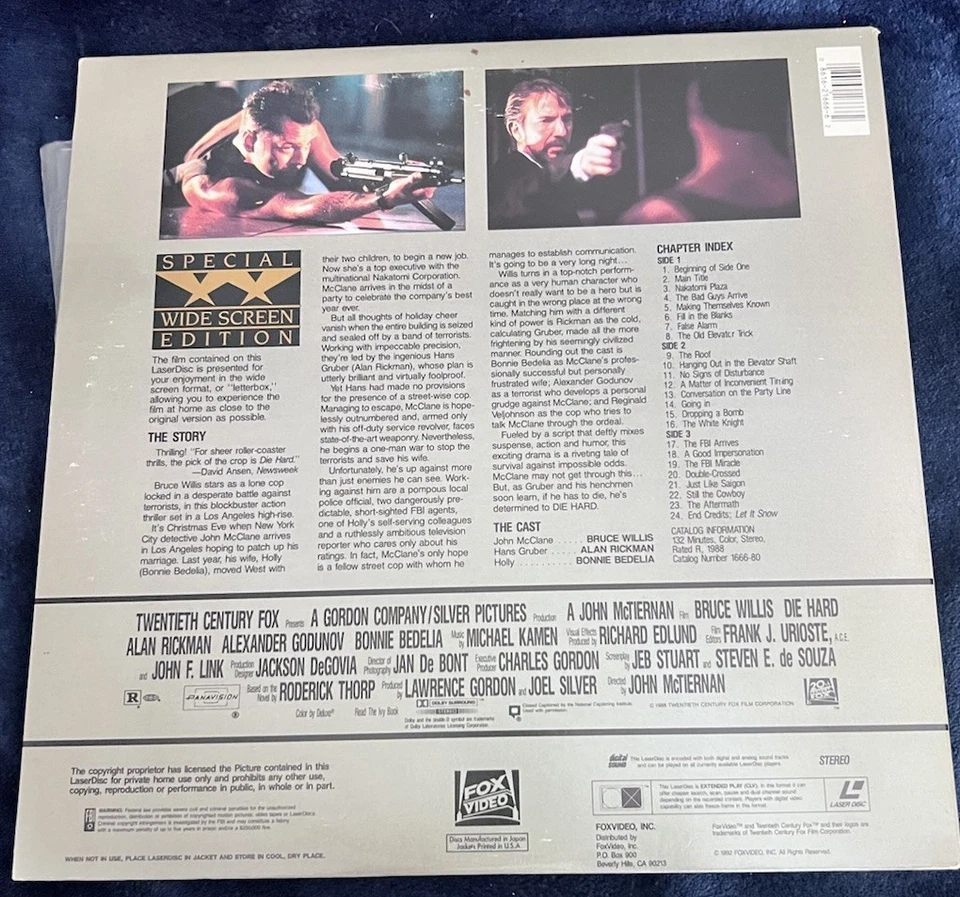 Die Hard Trilogy Widescreen THX Laserdisc LD Lot of 3 Foto 3 de 4