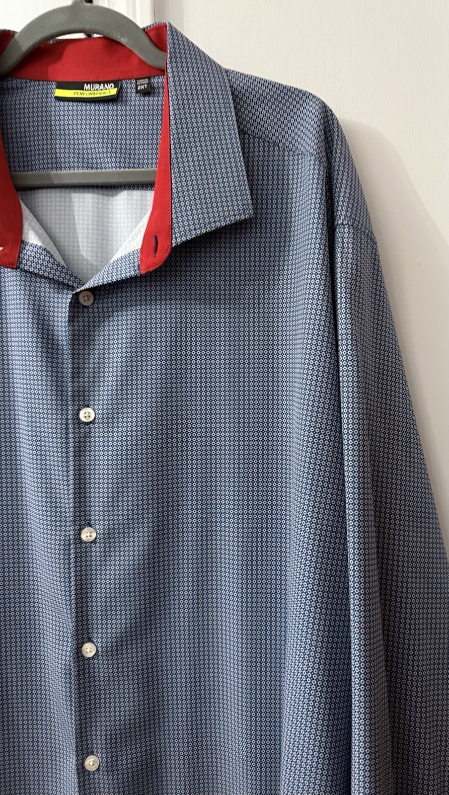 Murano Performance Long Sleeve Button Down Blue/W… - image 6