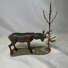 Whitetail Deer Buck Figurine 10 Point Rubbing Tree Wildlife Statue 6.5 Inch Base