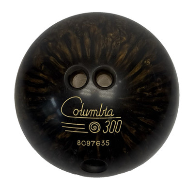 Columbia 300 Vintage Black Gold Swirl Bowling Ball Drilled Faball ABC WIBC USA