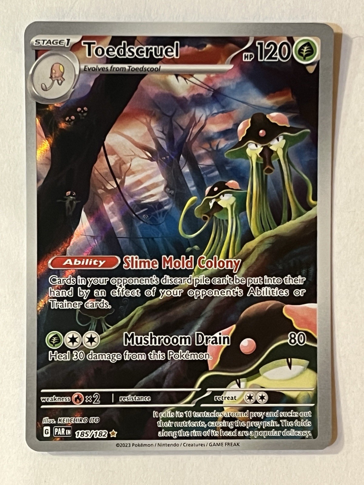 2023 Pokémon Paradox Rift Toedscruel Special Illustration Rare Holo 185/182 MINT