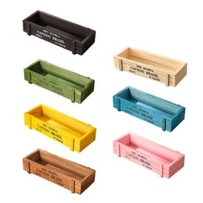 Retro Wooden Succulents Flower Pots, Balcony Potted Plant Rectangular Boxes