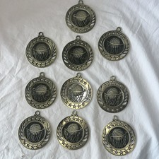 New - Lot Of 10 Basketball Medals Medallions Trophies 2 1/4  x 2 1/4  