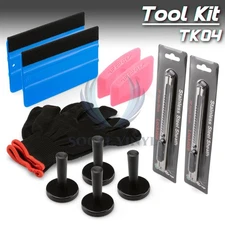 Premium Car Wrap Vinyl Tools Kit Scratchfree Squeegee Razor Gloves Magnets 04