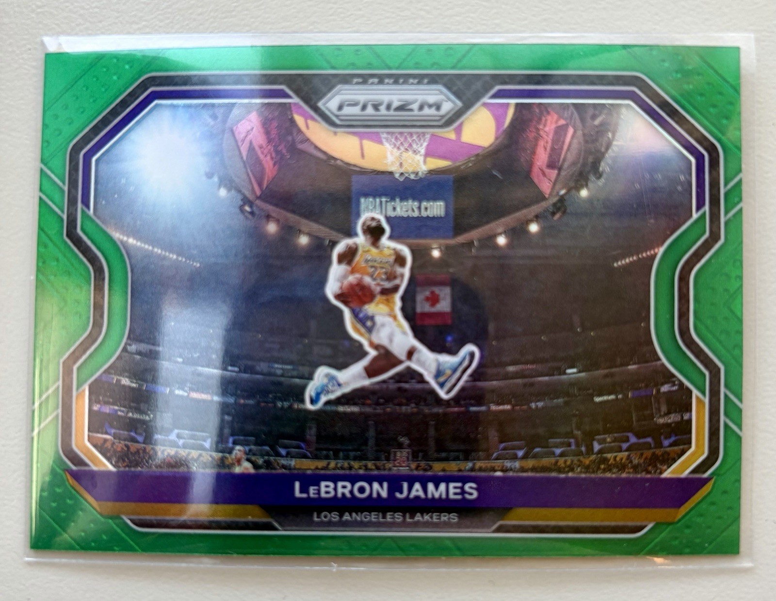 Panini 2020-21 Prizm LeBron James #1 Green Prizm Los Angeles Lakers