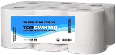 Heay Duty 150 m weiß Mittelzuführrollen - Packung mit 6 x, 2-lagig Premium Papierhandtücher