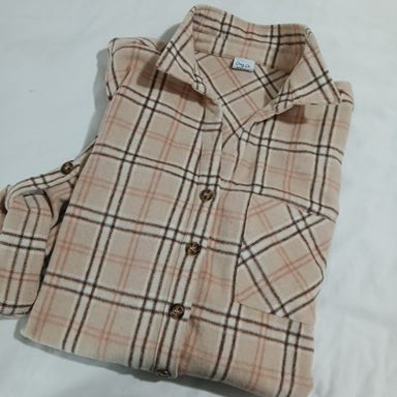 Cozy Co. by Cozy Casual 1X Shacket Adjustable-Sleeves Pockets Tan Plaid Plus Sz