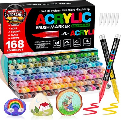 Acrylmarker Set Wasserfest Für Stein Glas Holz Metall Leinwand Künstler Hobby