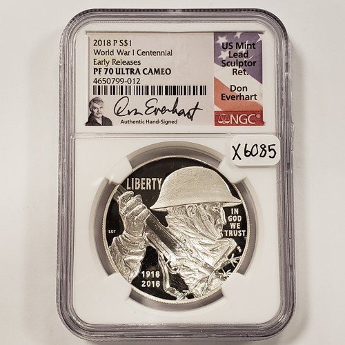 2018-P $1 WWI Centennial Commemorative - Don Everhart - NGC PF 70 UC - X6085
