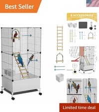 Big Flight Bird Cage with Customizable Accessories - Safe Space for Small Birds