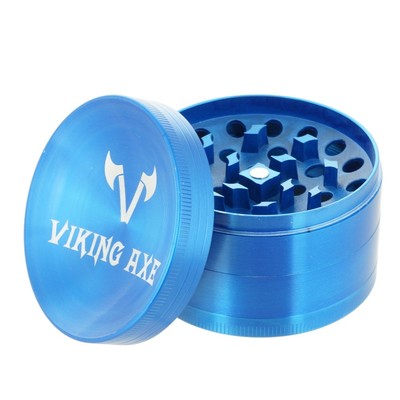 2.5'' Sunken VIKING AXE Grinder 4 Piece Spice Crusher Gift Box Blue Color