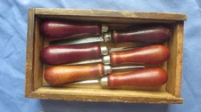 Vintage 6 Piece Carving Set /w one damaged carver. 