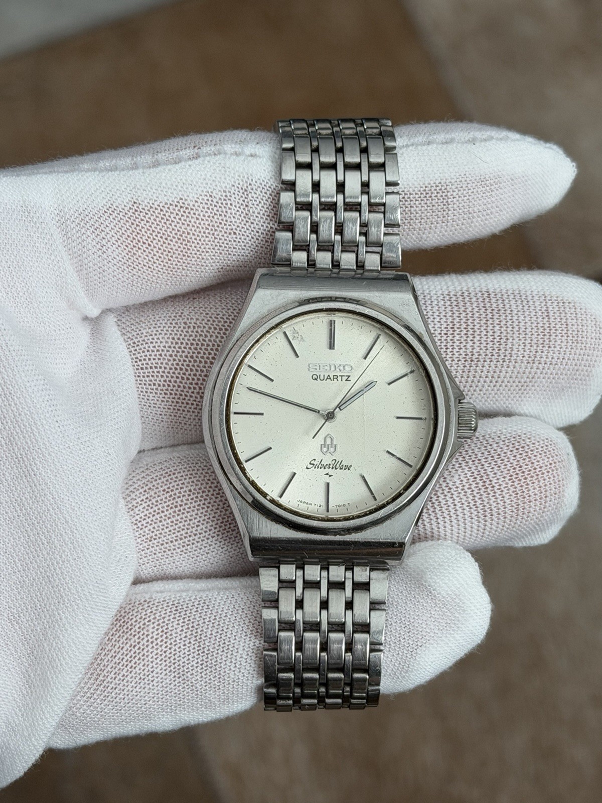 Rare Vintage Seiko Silver Wave 7121-7010 Men’s Classic Dress Watch JDM 1970s