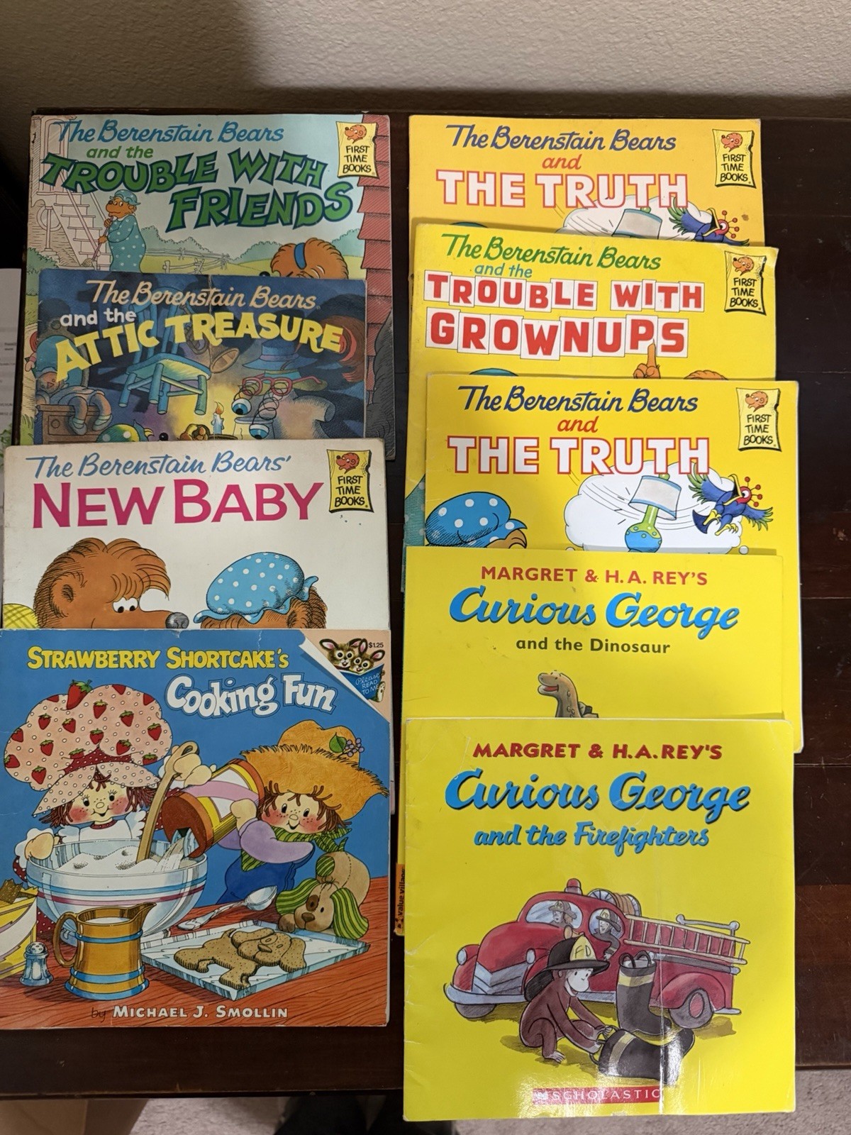 VTG Kids Books Lot Of 9 - Strawberry Shortcake, Curious George & Bernstein Bears