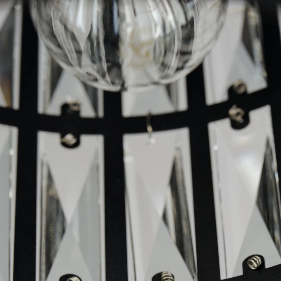 Mini colgante de cristal Maxim 21819BC Madeline 10" W - negro Foto 4 de 4