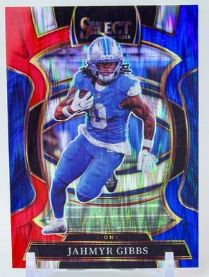 2025 Panini Select Jahmyr Gibbs Red & Blue Shock Concourse #71