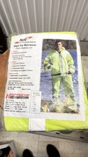 Northern Safety Hi-Vis Rain Suit 3-Piece 35 Mil PVC Jacket Bib Overall Hood 3x