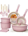 Astercook 21 Pcs Pots and Pans Non Stick Ceramic Cookware Set Detachable Handle