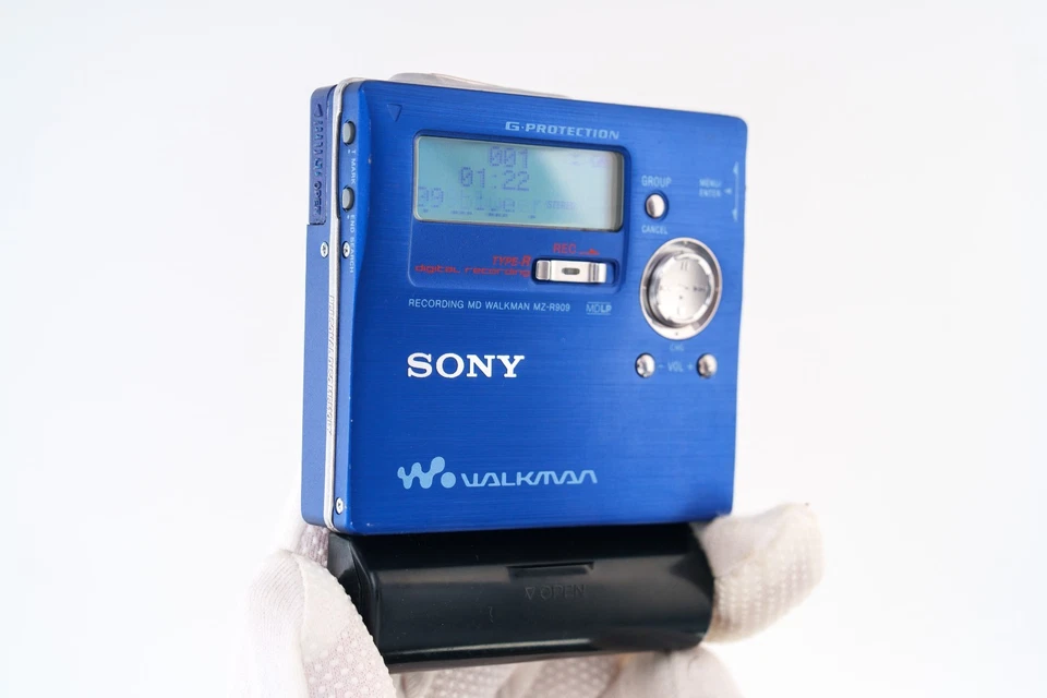 Walkman Sony MZ-R909 MD minidisco con sidecar AA (azul) [DEMOSTRACIÓN / REPRODUCCIÓN] [SIN GOMA] Foto 4 de 4