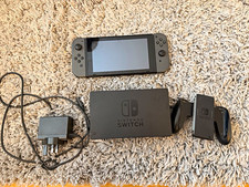 Nintendo Switch Console Grey Joy-Con with Dock Charger Grip, TV Docking