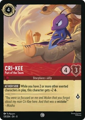 4x Cri-Kee - Part of the Team - 131/204 - Common NM-Mint Disney Lorcana: Reign o
