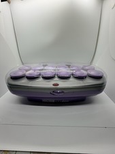 ION Shine Conair Purple Hot Rollers 12 Flocked Curlers with Clips TESTED WORKING