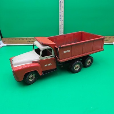 Vintage Tru-Scale International Orange & White Dump Bed Truck Works