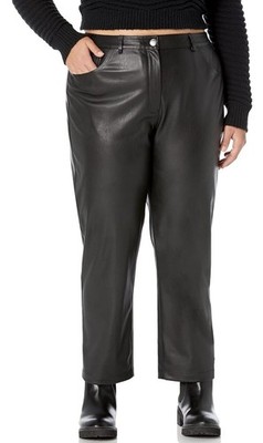 Jack Vegan Leather Plus Size High Waisted Pants The Drop Black Size 41