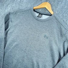 Under Armour Golf Sweatshirt Mens XL Gray Pullover Striped Casual Fleece