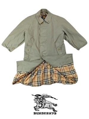Burberrys Herren Trenchcoat Vintage Beige Nova Check Made in England Größe S